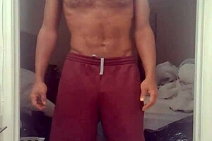 Skinny Roommate's Barefoot Workout In Stockings At Dorm