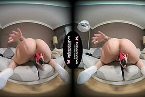 Blonde Kira Teases Cock in VR Solo Session