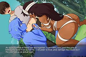 anime orgy handjob from girls in quest failed 😏