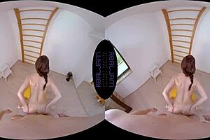 Acrobatic brunette gymnast katy rose receives golden shower in hardcore pov