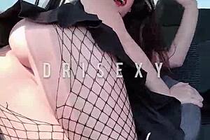 Young slut gives herself a great time in a sultry car ride