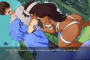 anime orgy handjob from girls in quest failed 😏