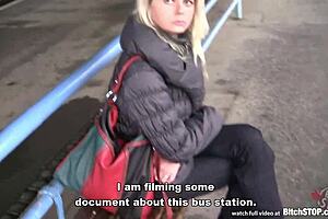 Blonde Czech milf gets fucked in car, bitch stop