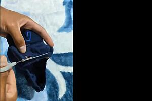 Young guy in jockstrap gives blowjob in public forest