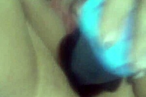 fucking my wet shaved pussy with dino dildo after cum fill