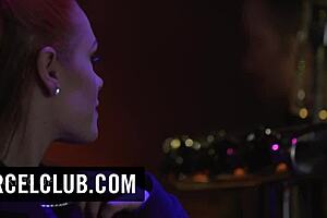 Behind the scenes, Ella indulges her addiction with softcore sex in the backstage area