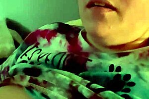 Wife talks dirty while smoking a cigarette.