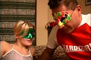 Blonde teen loves doggystyle blowjob