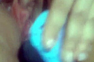 fucking my wet shaved pussy with dino dildo after cum fill