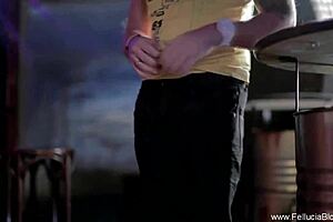 Beautiful Girl Gives Passionate Blowjob and Handjob at Night