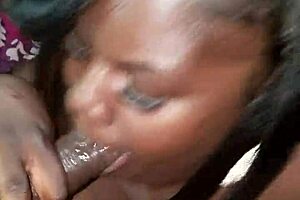 sexy chocolate ebony giving sloppy head