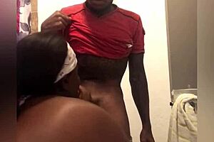 Gettin some good head from my home boy while she was takin a shit in my bathroom