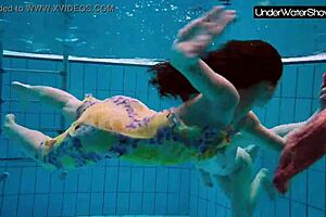 bubarek and birtakik share intimate moments in the pool together