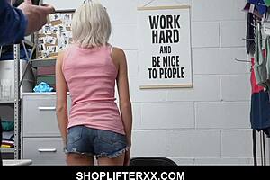 Tallie the blonde teen cashier gets screwed by officer mike mancini at work