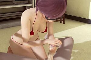 Helen Parr's intense 3D encounter: deepthroat and monster cock handjob