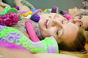 Lesbian 4way Orgy With Crazy Toys!
