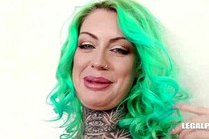 Phoenix Madina enjoys interracial double penetration and ass to mouth
