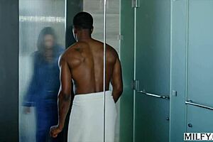 Milfy Reagan Foxx tries her first big black cock in bent over spooning