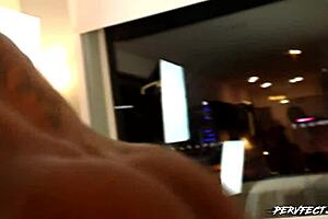 Ebony Babe's Big Ass Titties Bounce in Deepthroat and Squirting Cowgirl Ride