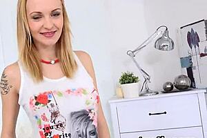 Fervid kitten gives blowjob in pov before getting pink pussy nailed