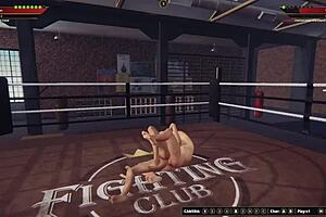 Blonde Shaera Battles Aydan in Intense Naked Wrestling, Spanking and Riding Her Hard in 3D