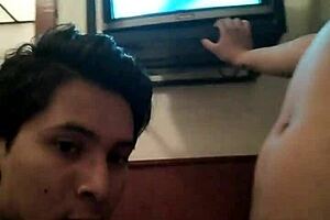 twink sucking guy's dick