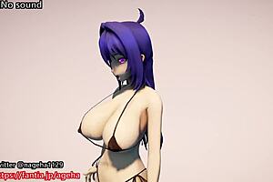 Bikini Girl Shakes Big Tits and Ass in Hot 3D Anime Dance