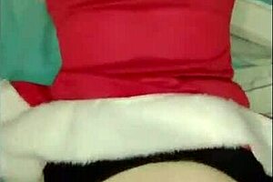 Porn teen naked sex with Santa’s wife sexy intercourse for anal creampie