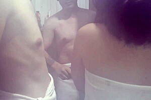 Two Friends Bang Hot Chick in Shower