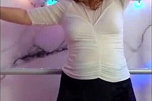 Hotwife Steffi dances seductively in boots, teasing her pussy