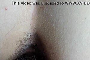 real hippie bush wife squirts on big hairy cock during masturbation.