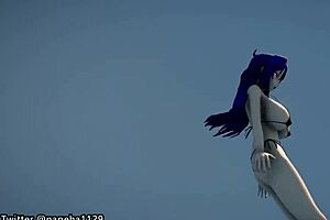 Bikini Girl Shakes Big Tits and Ass in Hot 3D Anime Dance