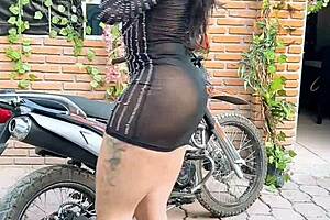 Great outdoors crossdressing tranny gets a big cock ride