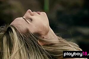 super skinny blonde italian babe francy torino strips at pier outdoor