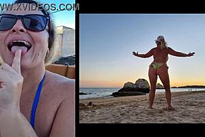 lisa aranha gets sensual on the stairs and almost falls