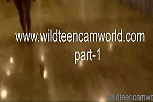 Intense lesbian threesome with three horny teen girls