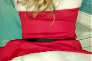 sex with santas wife leads to cowgirl riding pov orgasm and creampie with blonde slut teen 18+