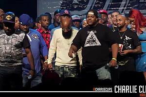 T-rex dominates charlie in intense wrestling clips