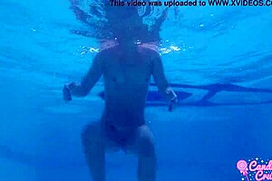 Wanna see me swim naked with this horny Mexican babe?