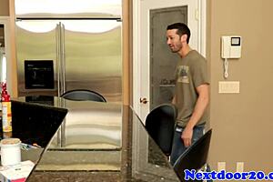 Muscular hunks' intense kitchen anal fuckfest.