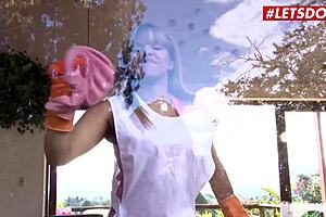 Mamacitaz - Kathy Solis - Tiny 18+ Latina Maid Rides Hard Bbc At Work