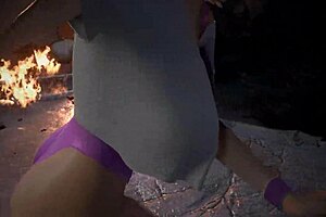 Survivor Jill Valentine’s hot webcam session dressed in monster-frills costume