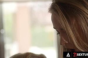 Sexy MILF joins teen girls for intense ass licking and toying