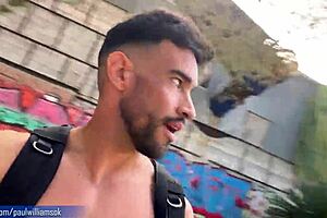 Crazy hot male struts naked in abandoned building