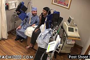 asian eliza shields moans during hitachi wand orgasms in florida medical experiments with doctor tampa