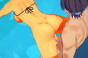 ikki tousen babe housen ryofu gets fucked in the pool with moans