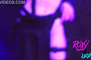Curvy amateur cosplayer who enjoys the sex industry fondles a toy and winks