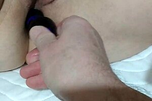 Real write released video of a housewife having fun with Dildo using an anal濡 for Facebook