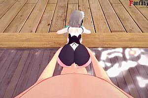 rita in summer costume pov