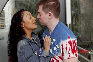 WATCH SKINNY STEPSISTERS AMBER SUMMER AND SARAH LACE IN THREESOME!!